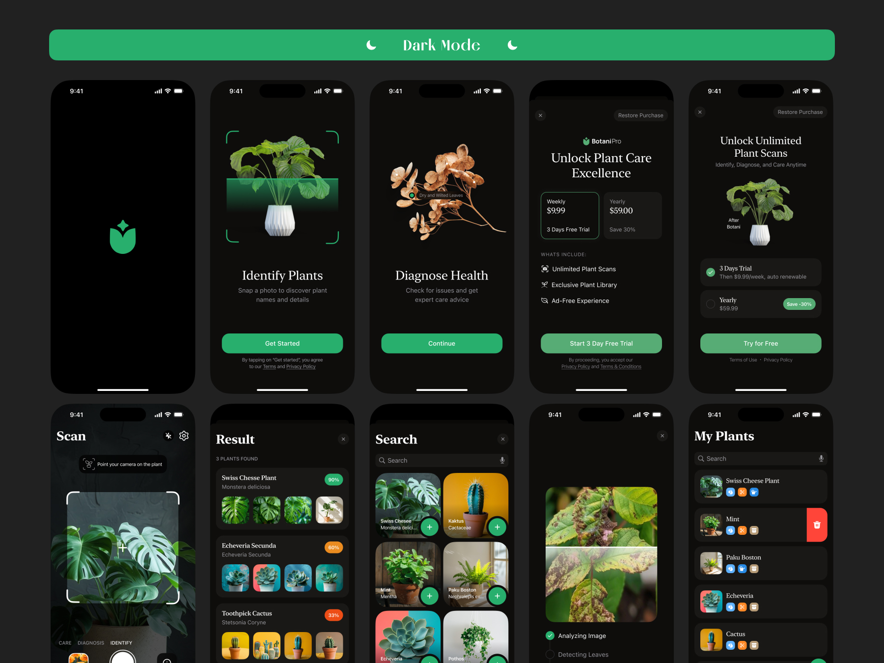 Botani: AI Plant Identifier iOS UI Kit